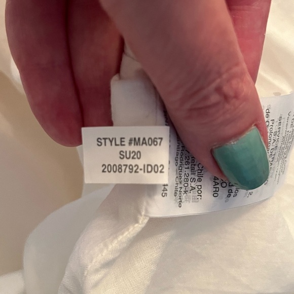 Madewell Dress Linen Blend White Ivory Dolman Sleeve Tie Waist Size PS Petite - Picture 7 of 7